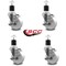Service Caster 4'' Nylon Swivel 1-7/8'' Expanding Stem Caster Set with Brake, 4PK SCC-EX20S414-NYS-TLB-178-4 - alternate 4
